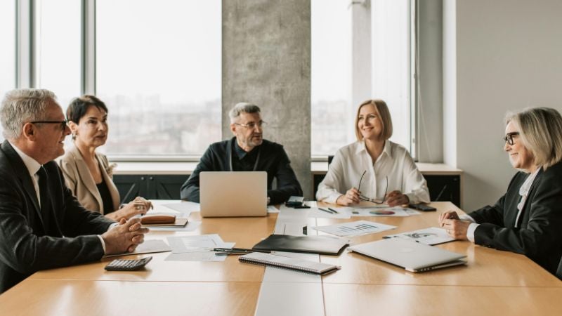 Group of colleagues at a business meeting 